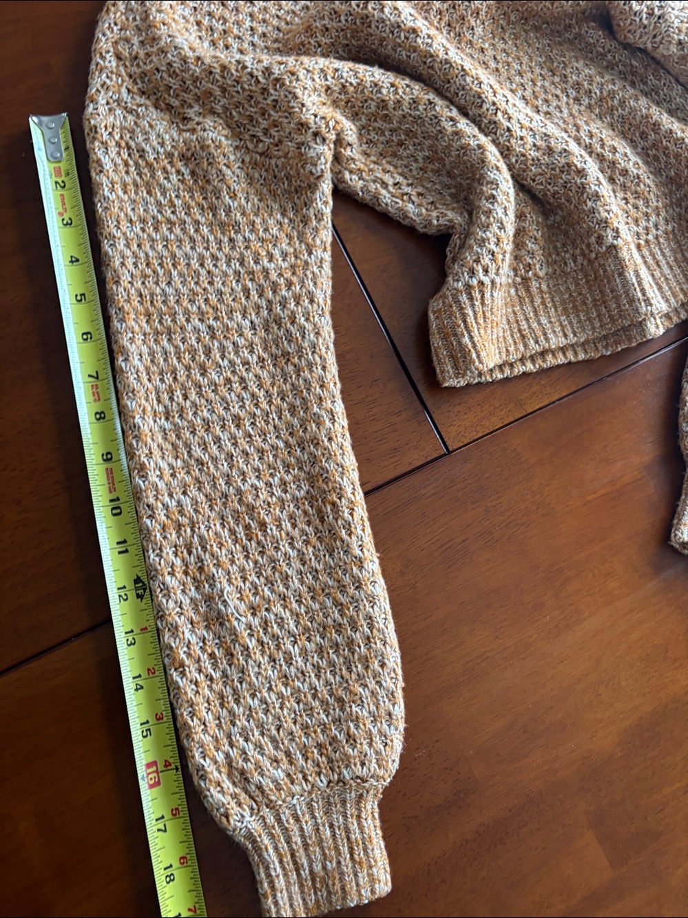 Abercrombie & Fitch Women’s XXS Rust Beige Tweed Knit Crewneck Sweater - Picture 7 of 8